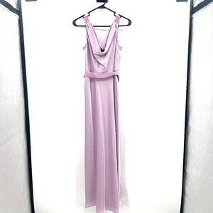 Calvin Klein Pink Satin Sequin Embellished Strap Belt Maxi Dress Women's 2